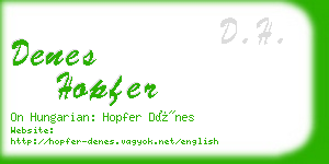 denes hopfer business card